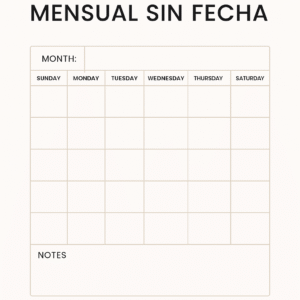 planner mensual sin fechas